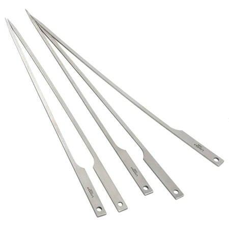 Lixada 10/'/' Flat Titanium Barbecue Skewers Outdoor BBQ Grilling Kabob Stick